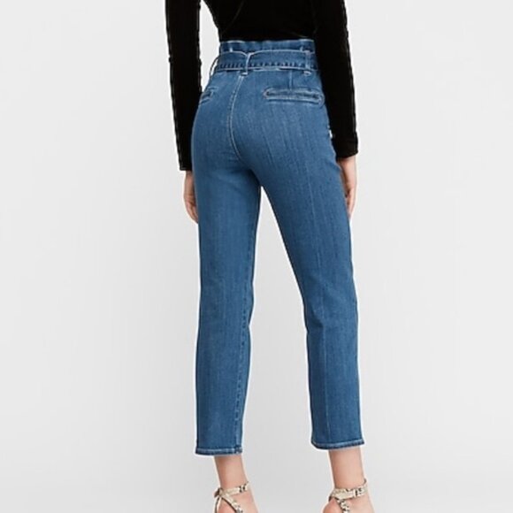 Express Super High Rise Ankle Paperbag Jeans - Size 2 - Picture 2 of 11